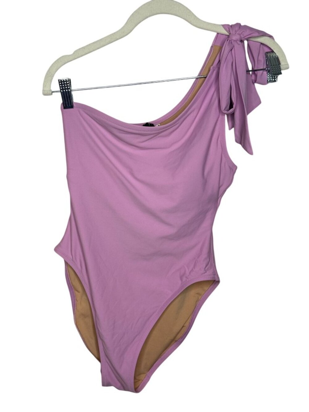 J.Crew Size 6 Pink One Shoulder Tie Bow One Piece Swimsuit